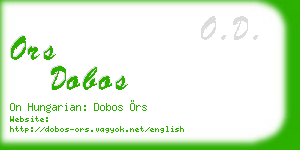 ors dobos business card